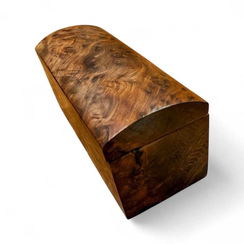 Michael Elkan Redwood Burl Wood Box Studio Art Signed Oregon Jewelry Keepsake - Picture 2 of 11